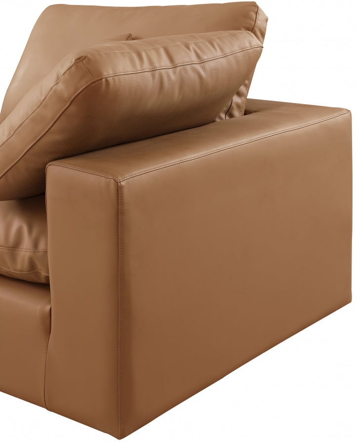 Comfy 119" Vegan Leather Upholstered 6pc. Modular Sectional