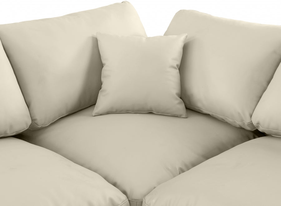 Comfy 119" Vegan Leather Upholstered 6pc. Modular Sectional