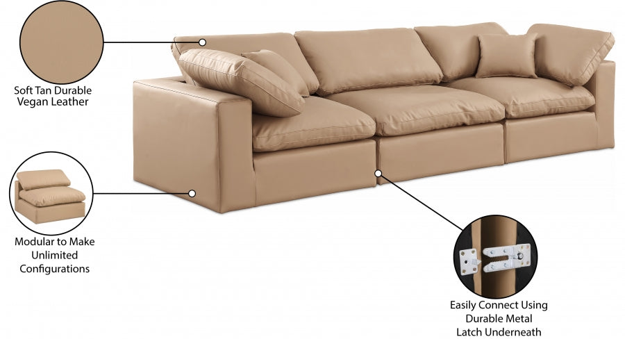 Comfy Vegan Leather Sofa