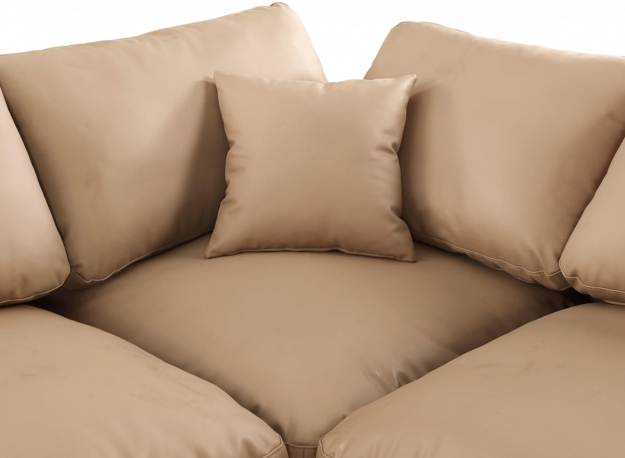 Comfy 119" Vegan Leather Upholstered 6pc. Modular Sectional