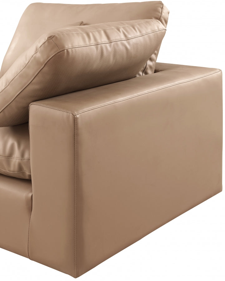 Comfy 119" Vegan Leather Upholstered 6pc. Modular Sectional