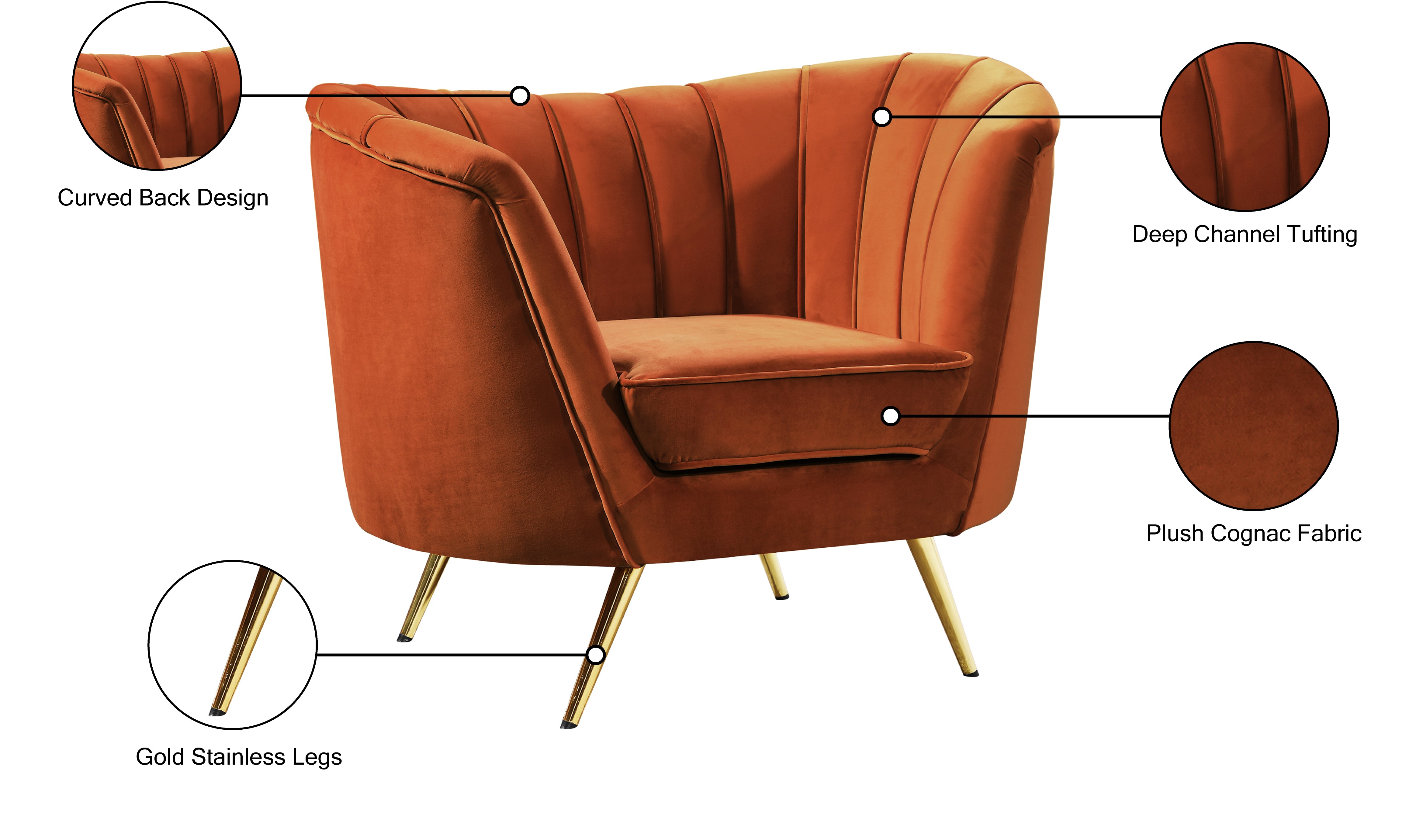 Fauteuil d'appoint rembourré en chenille Vivi 