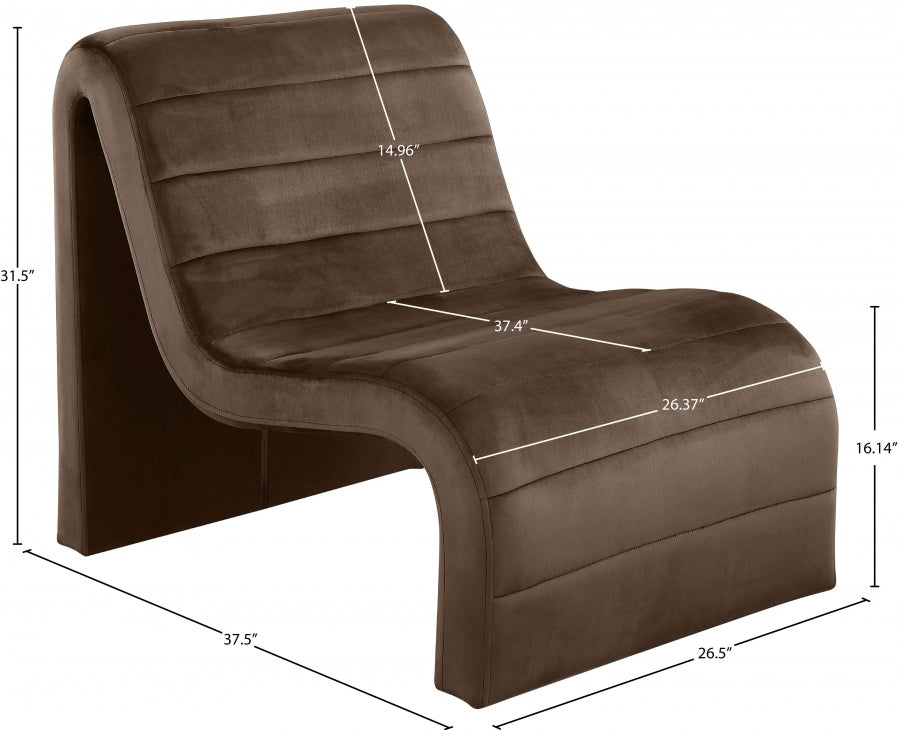 Fauteuil d'appoint rembourré en chenille Vivi 