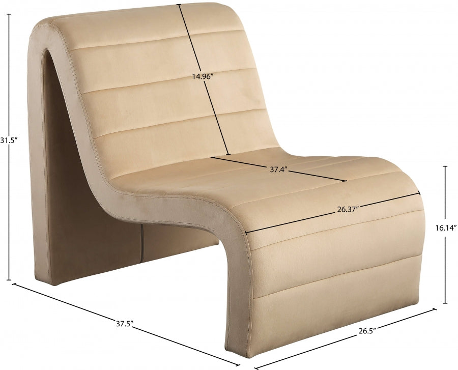 Fauteuil d'appoint rembourré en chenille Vivi 