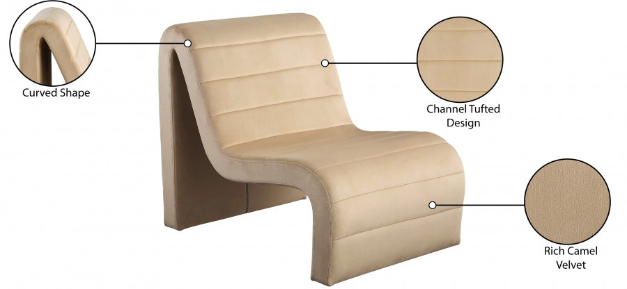 Fauteuil d'appoint rembourré en chenille Vivi 