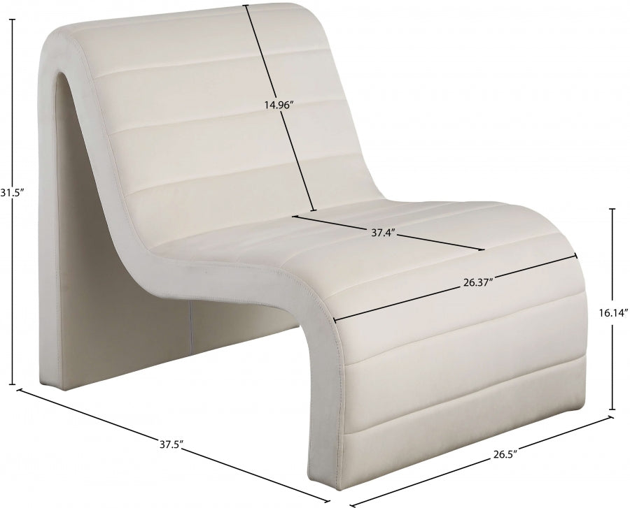 Fauteuil d'appoint rembourré en chenille Vivi 