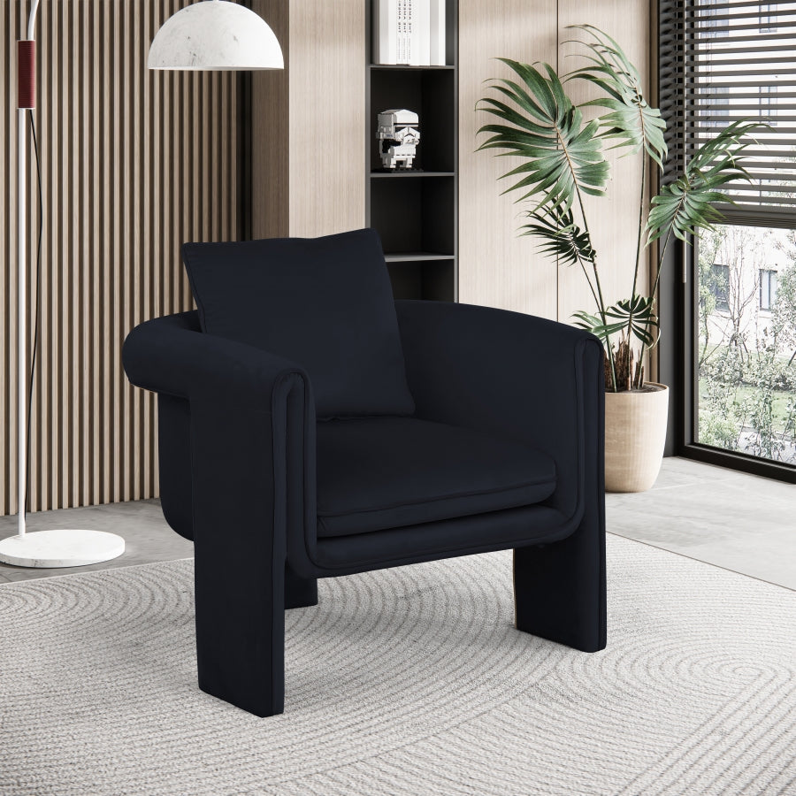 Fauteuil d'appoint rembourré en chenille Vivi 