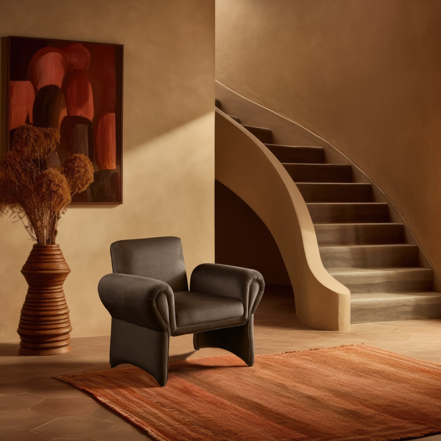 Fauteuil d'appoint rembourré en chenille Vivi 