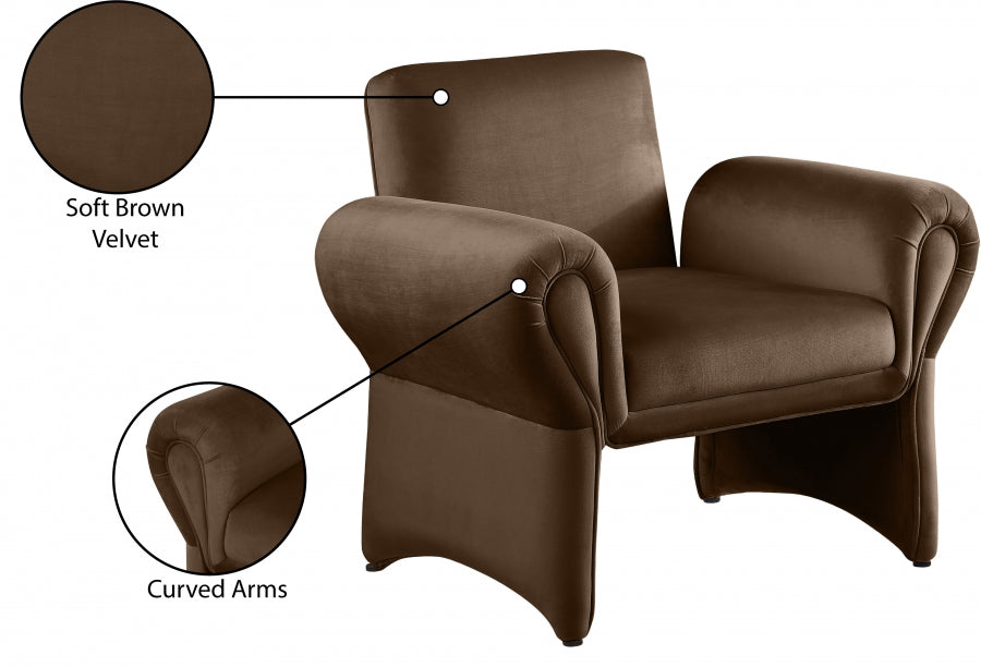 Fauteuil d'appoint rembourré en chenille Vivi 