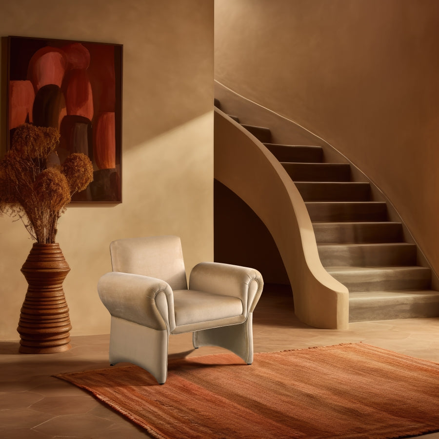 Fauteuil d'appoint rembourré en chenille Vivi 