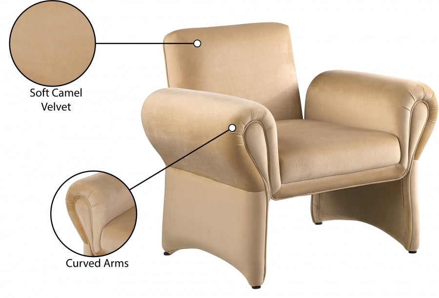 Fauteuil d'appoint rembourré en chenille Vivi 