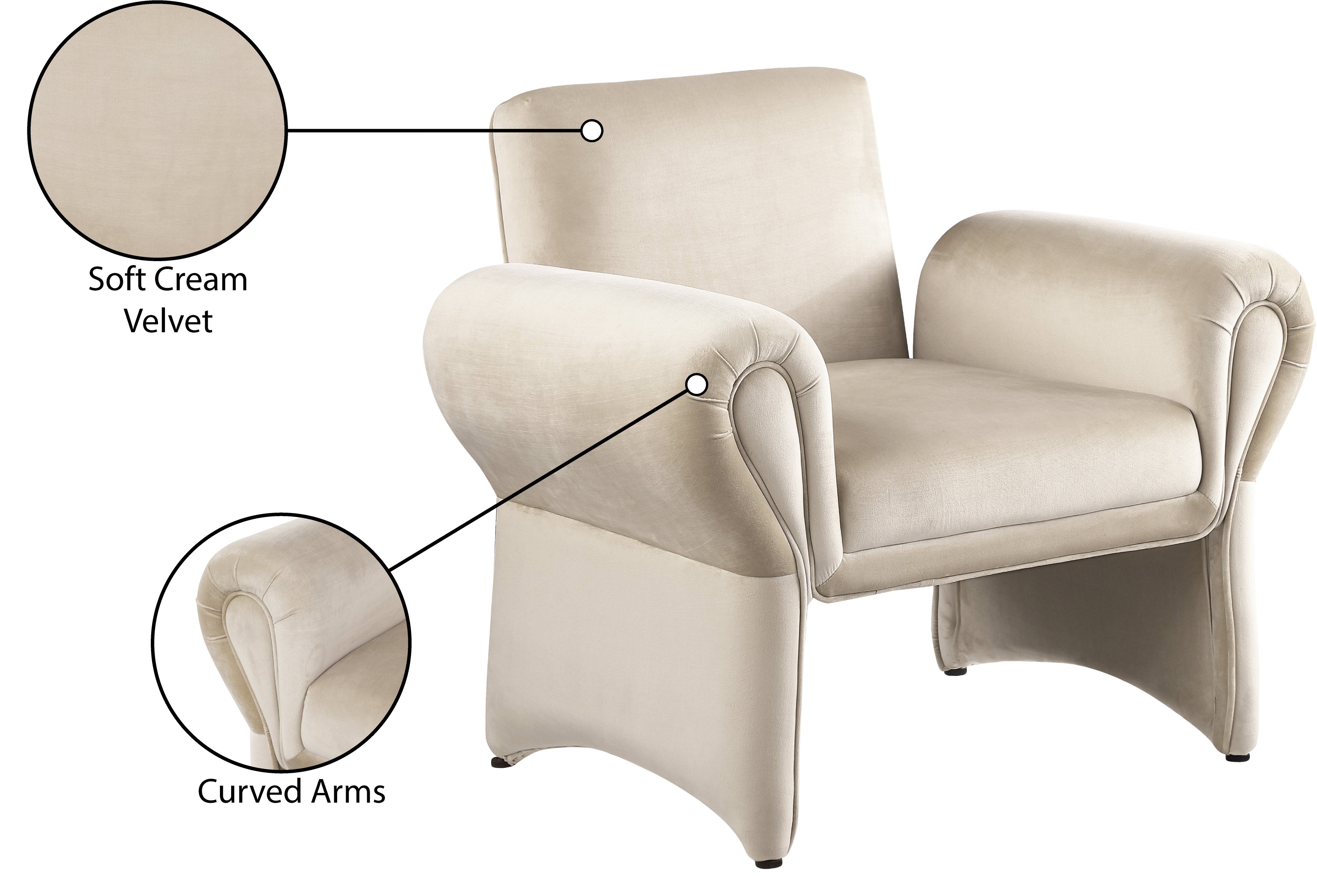 Fauteuil d'appoint rembourré en chenille Vivi 