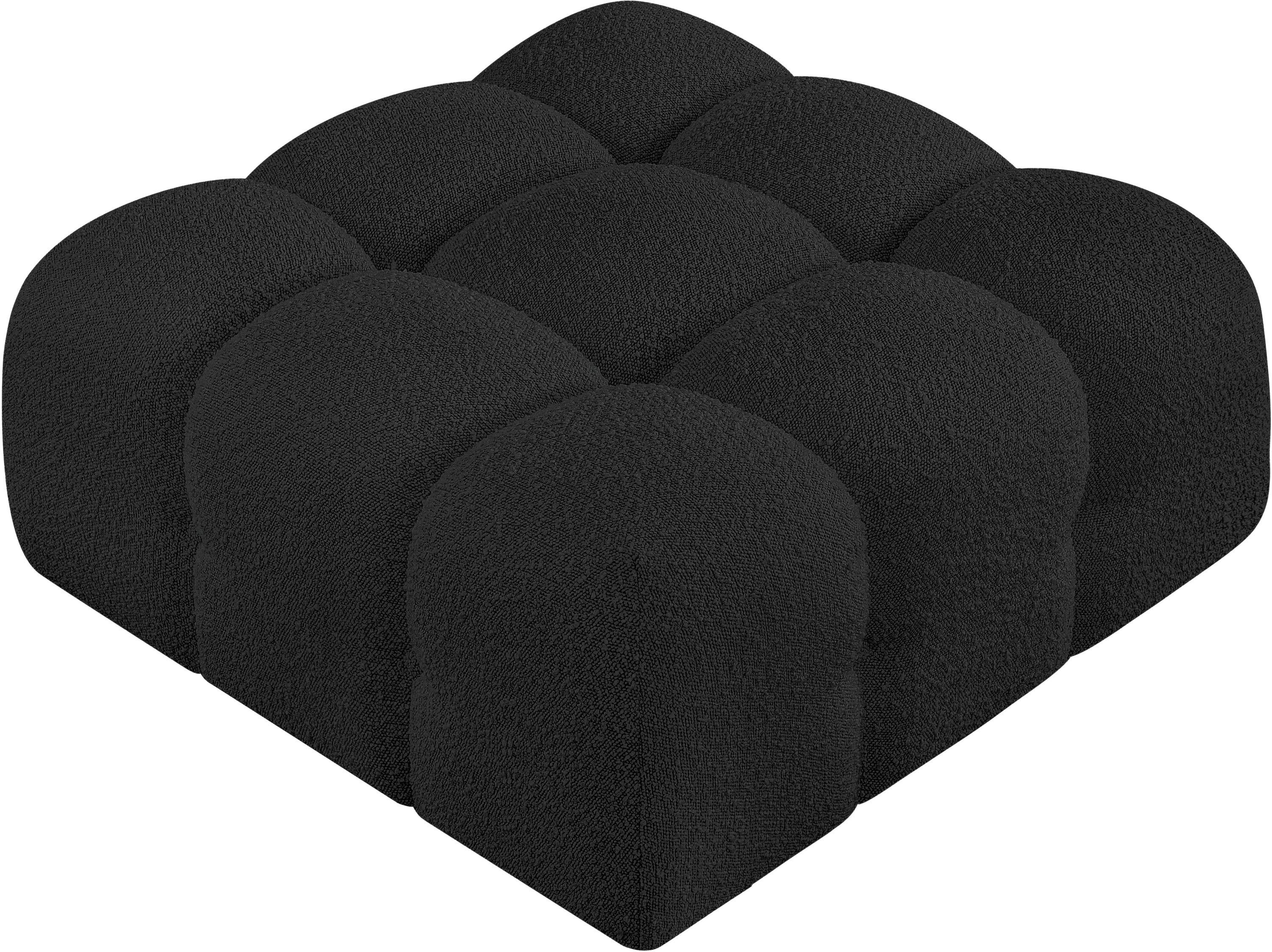 Pouf en tissu boucle Ames