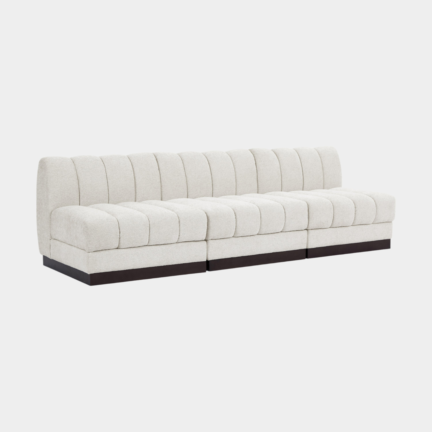 Quinn Chenille Fabric Three-Seater Armless Sofa