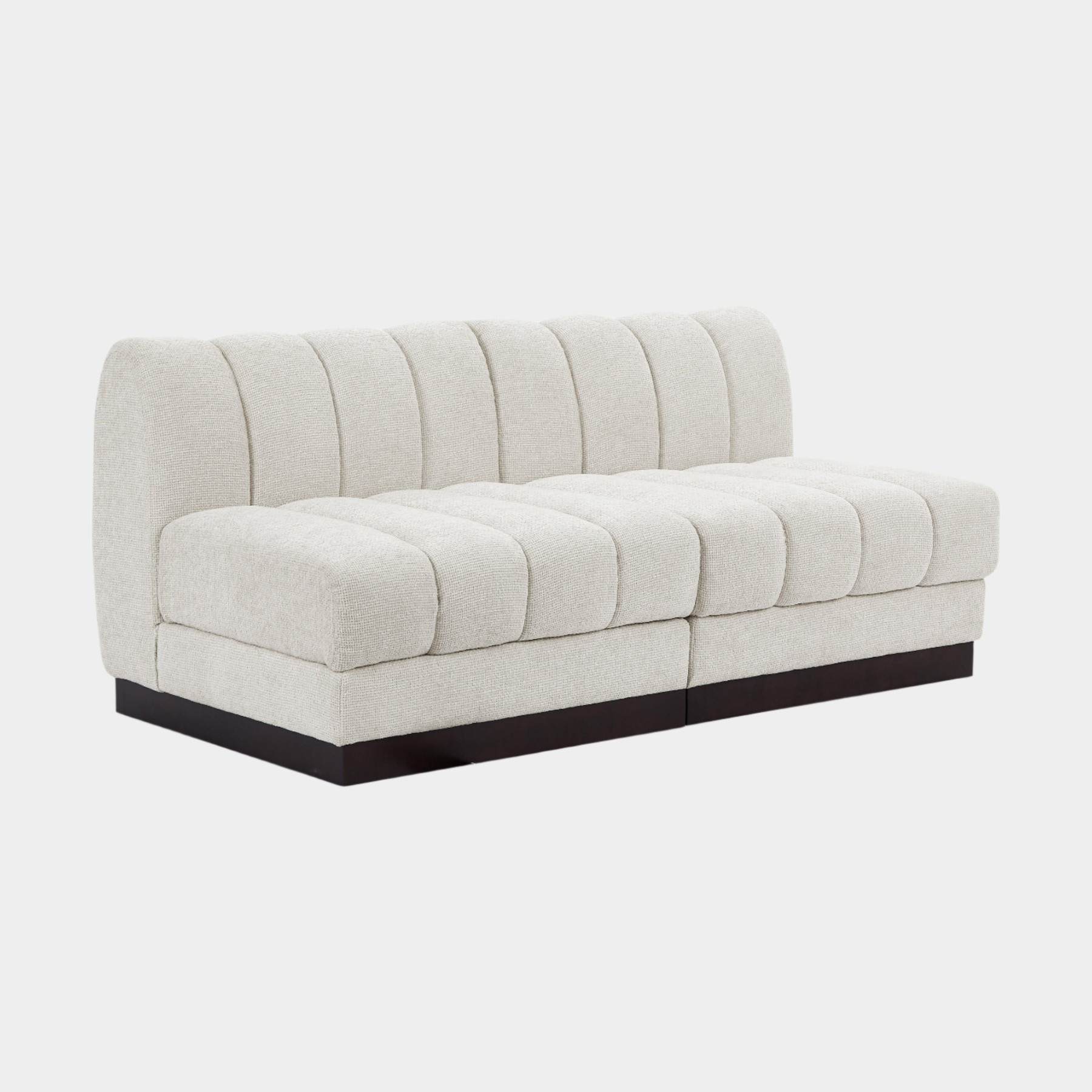 Quinn Chenille Fabric Two-Seather Armless Sofa