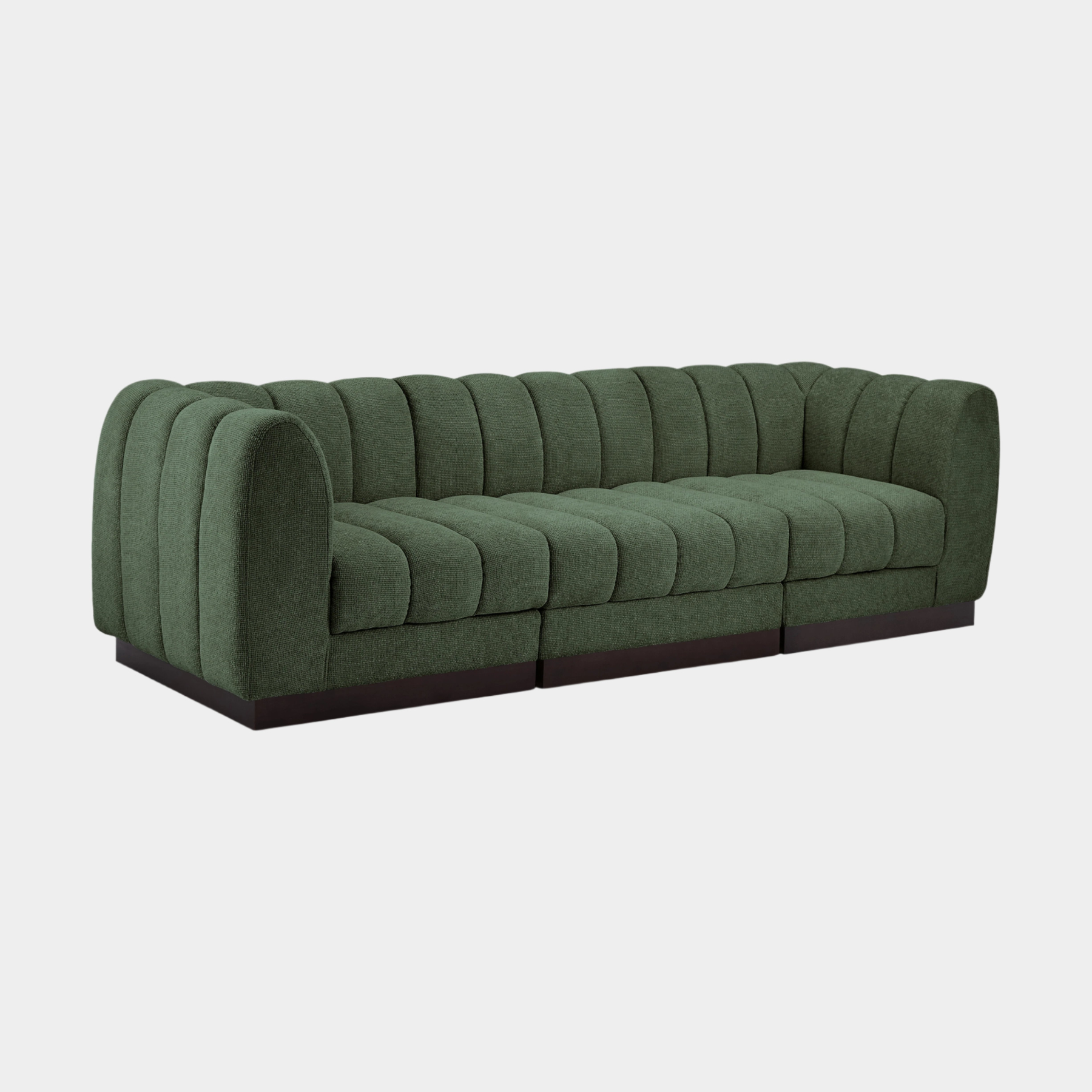 Quinn Chenille Fabric Three-Seater Sofa with Armrest