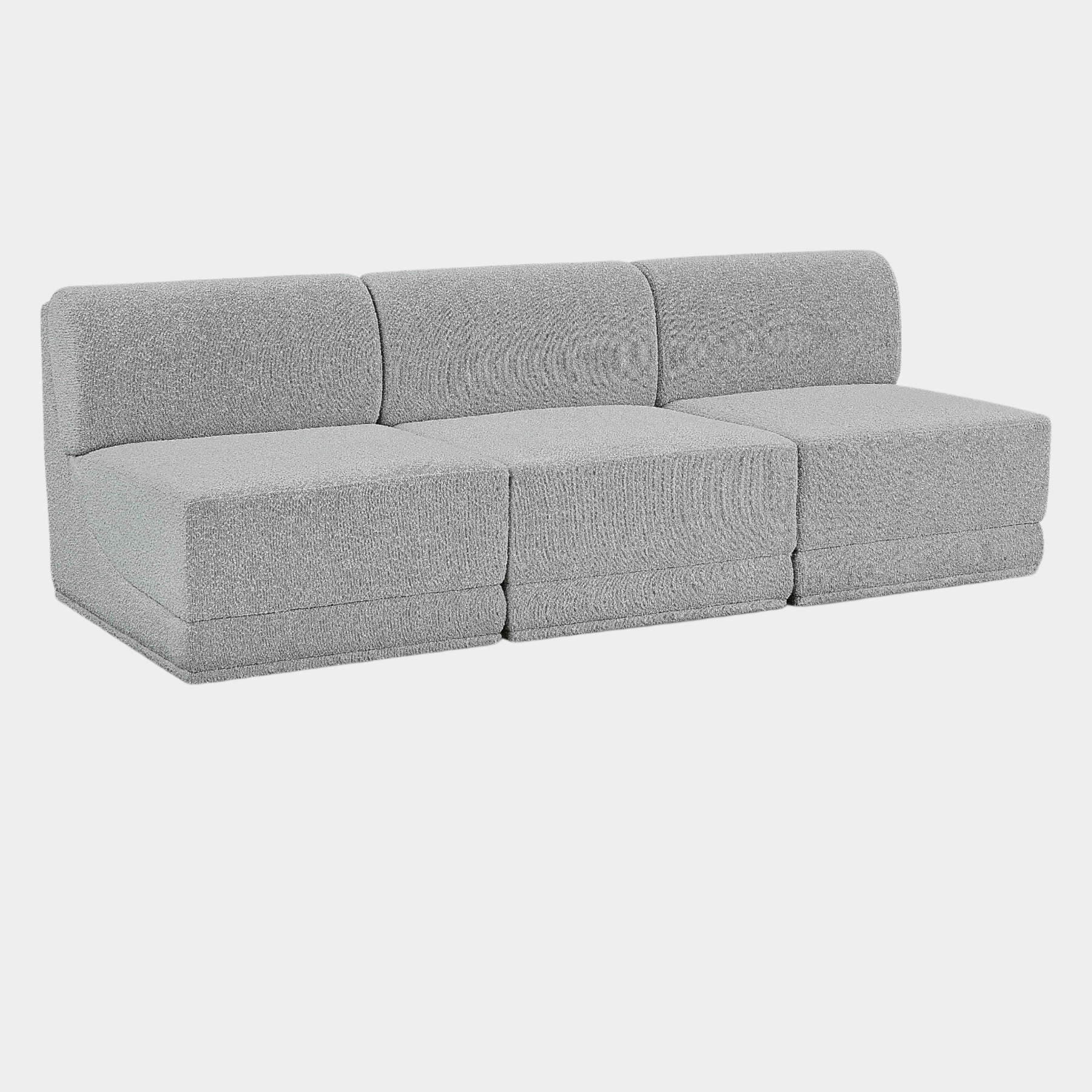 Ollie Boucle Fabric Three-Seater Armless Sofa