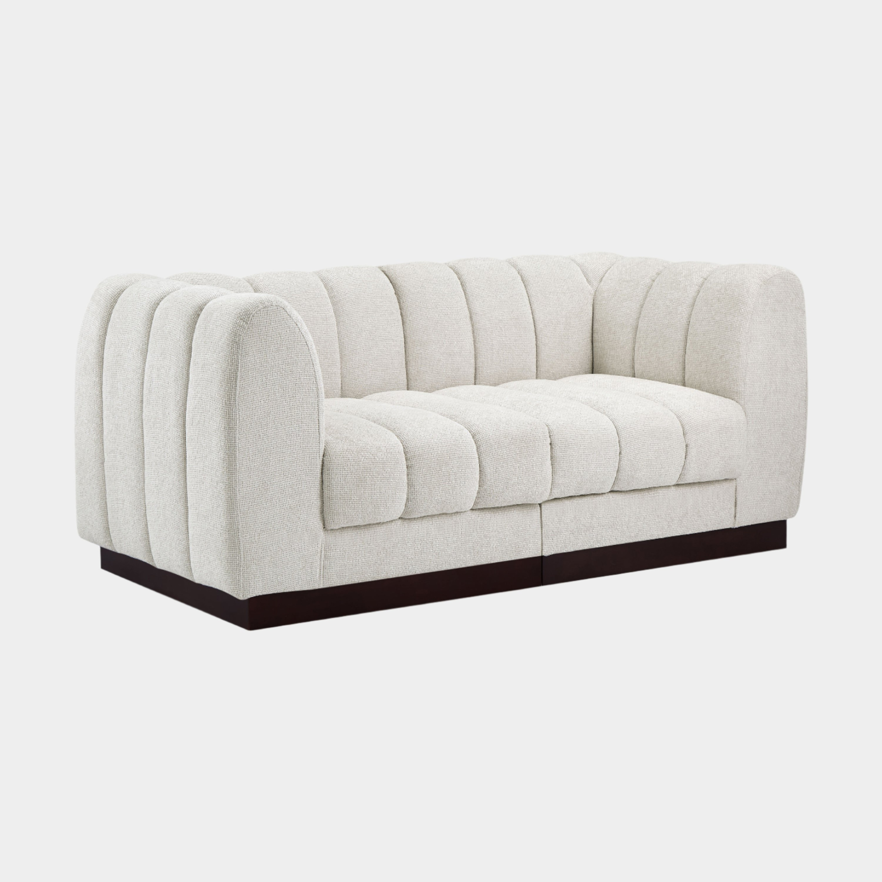 Quinn Chenille Fabric Two-Seater Sofa with Armrest