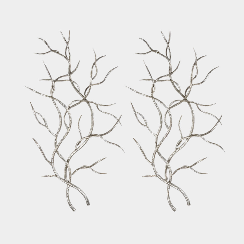 Silver Branches Metal Wall Decor, S/2