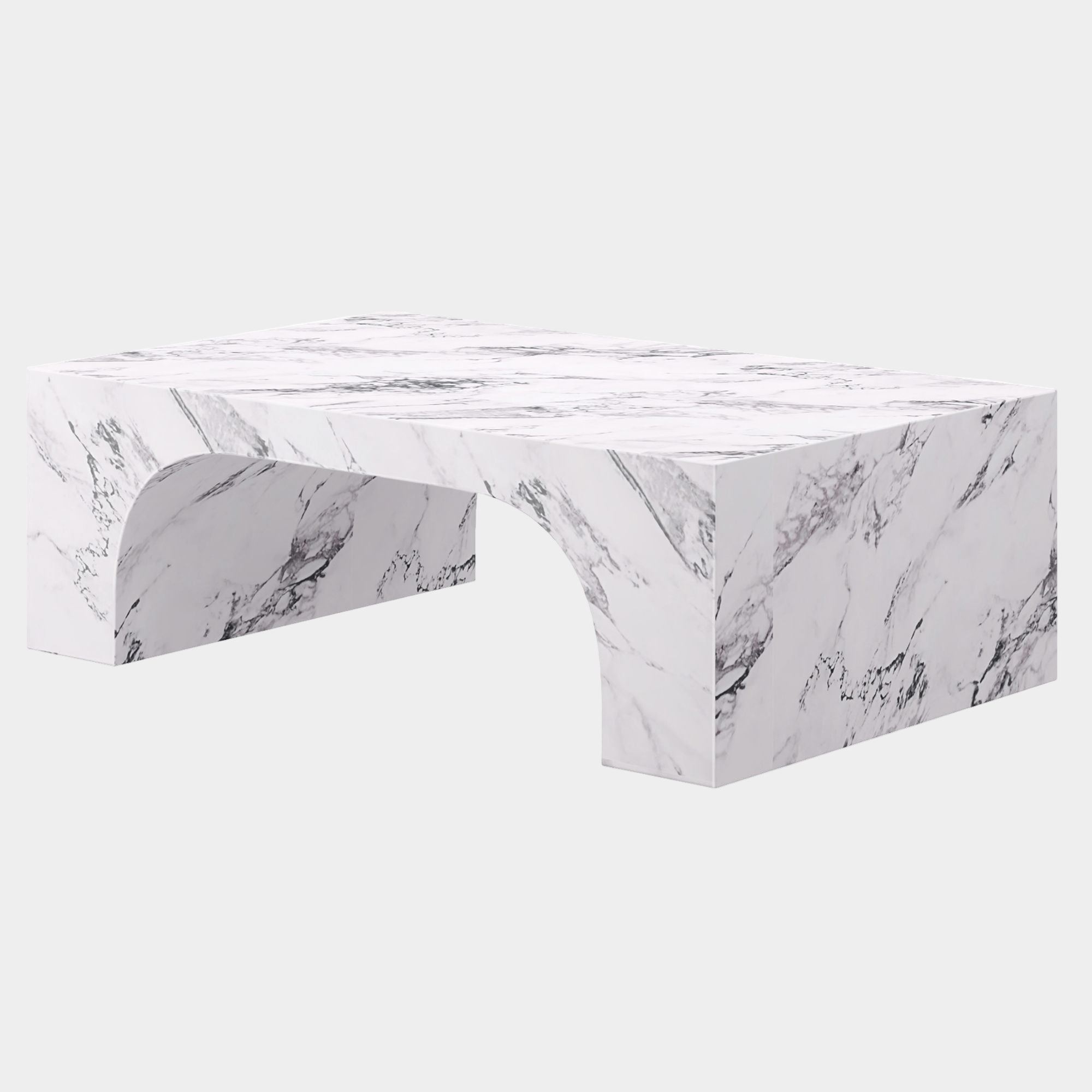 Atticus Contract Grade Rectangular Coffee Table in Bulgari White