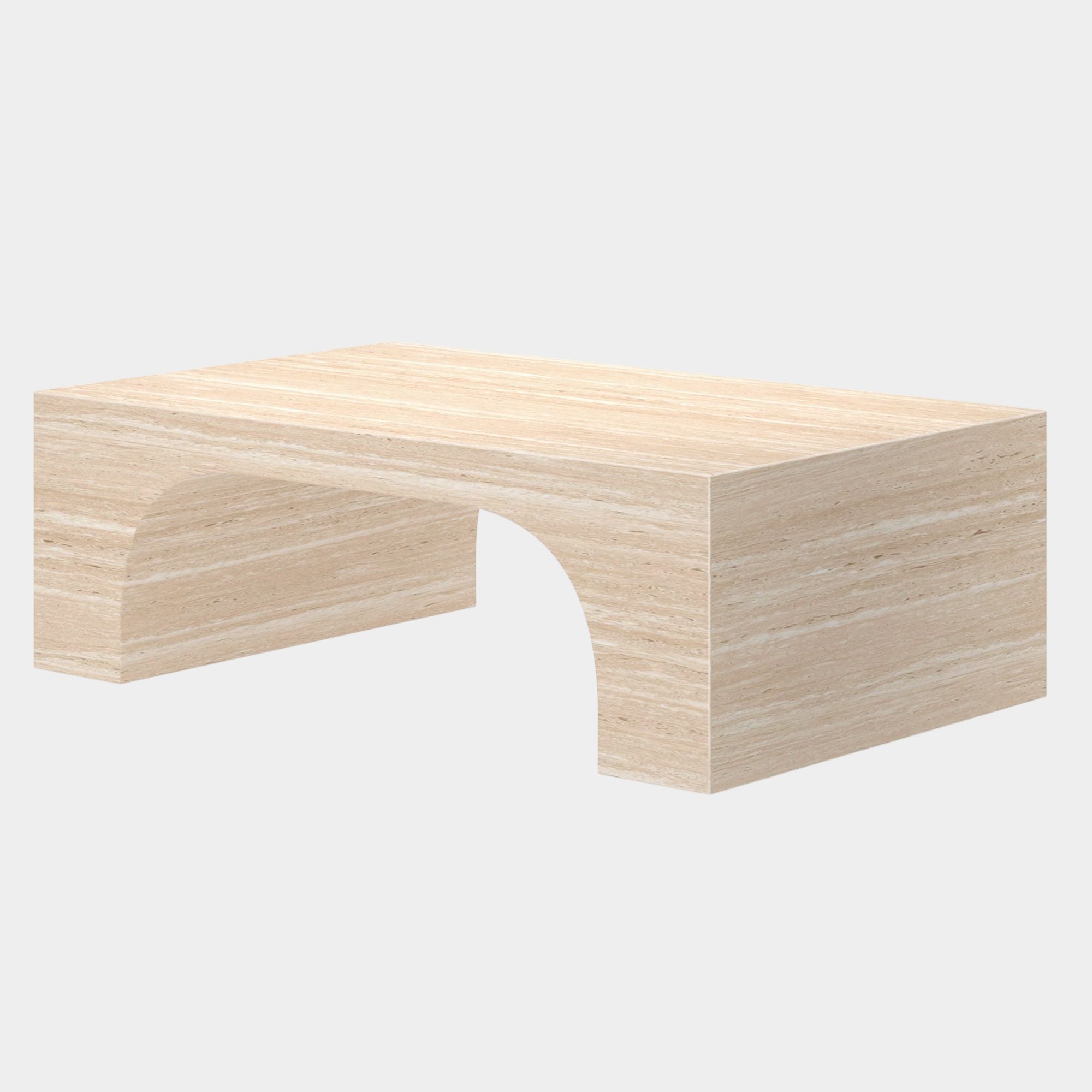 Atticus Contract Grade Rectangular Coffee Table in Travertine