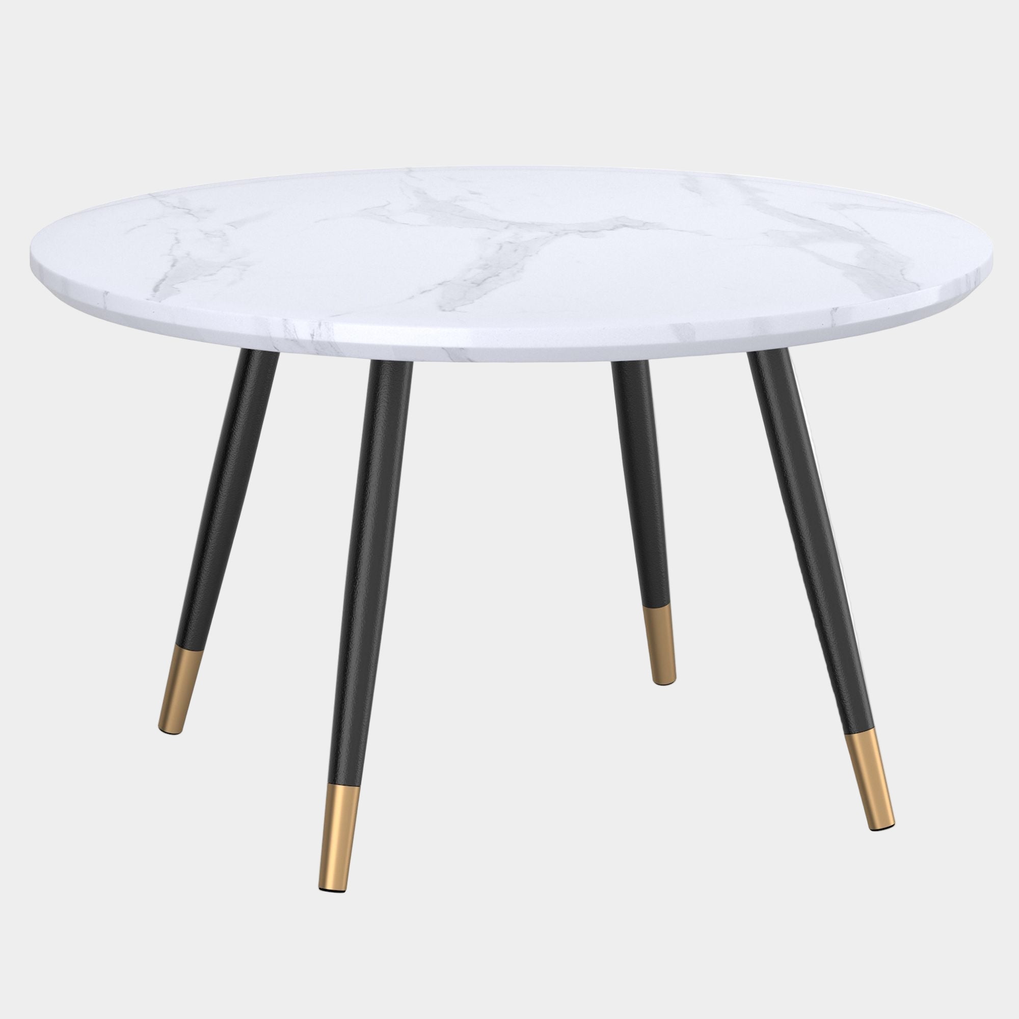 Emery Round Coffee Table in White and Black