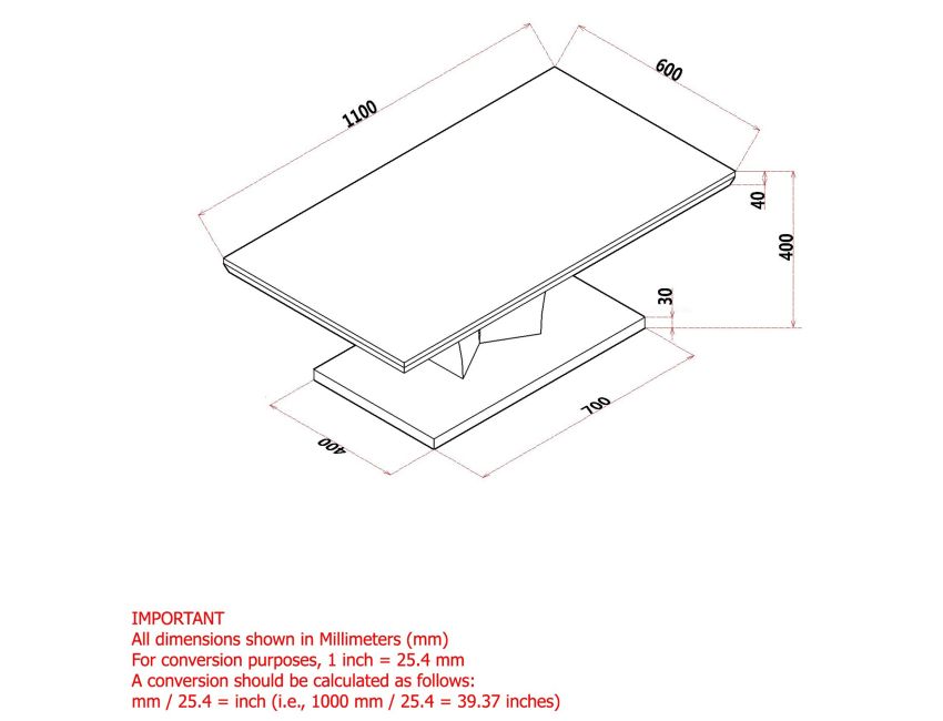 Napoli Coffee Table in Light Grey