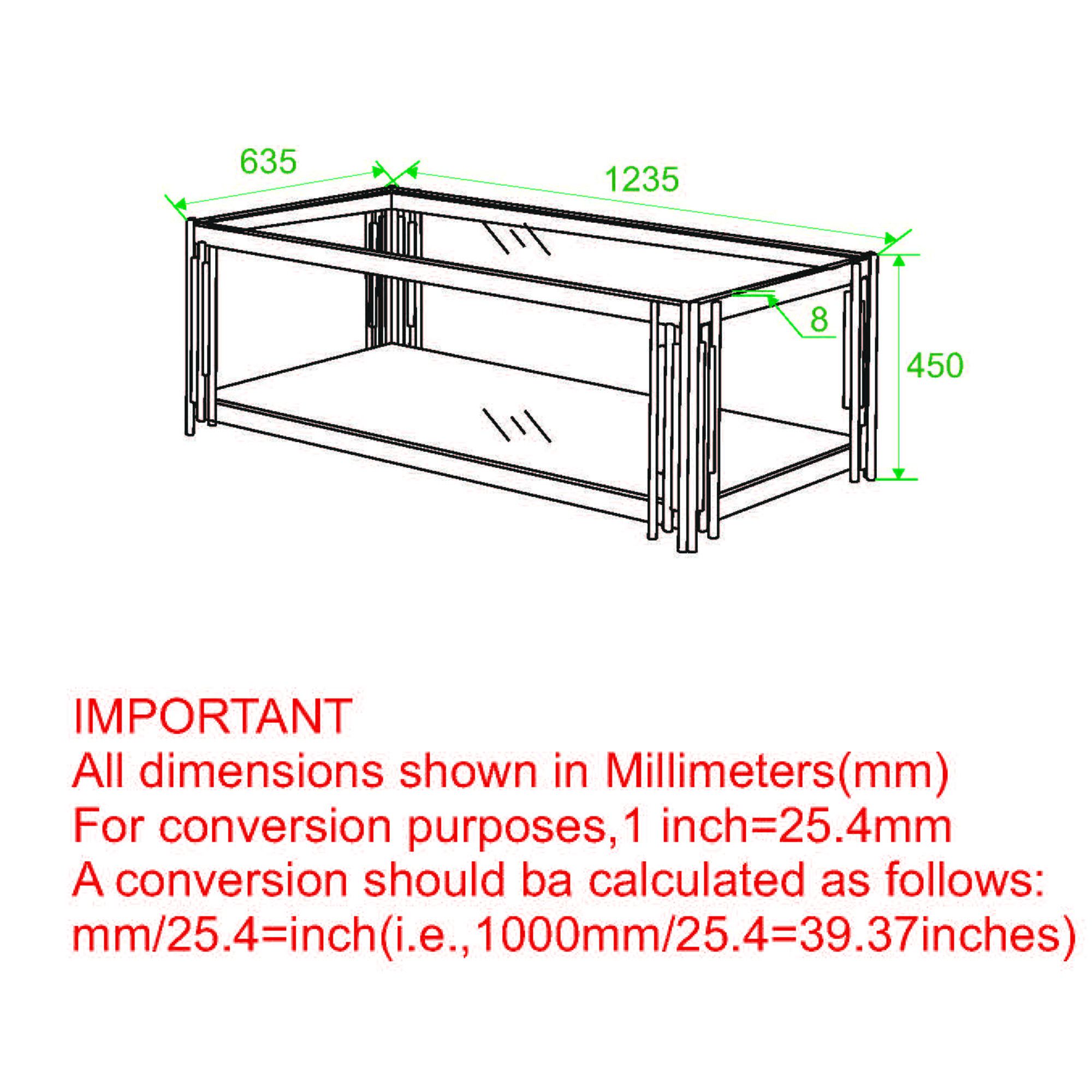 Estrel Rectangular Coffee Table in Silver