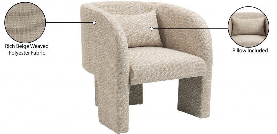 Fauteuil d'appoint rembourré en chenille Vivi 