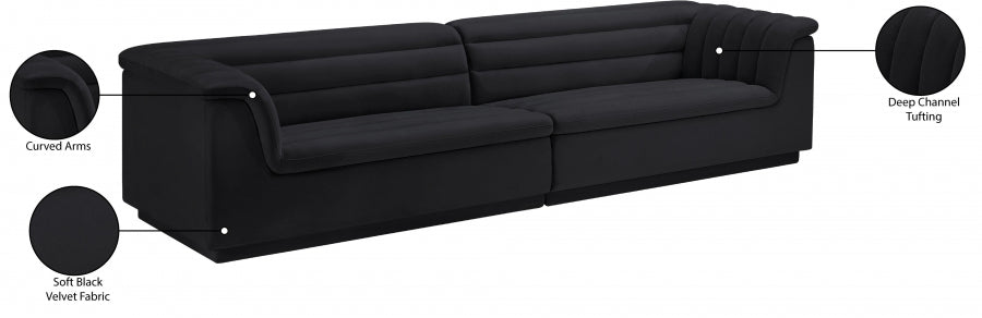 Cascade Velvet Fabric Sofa