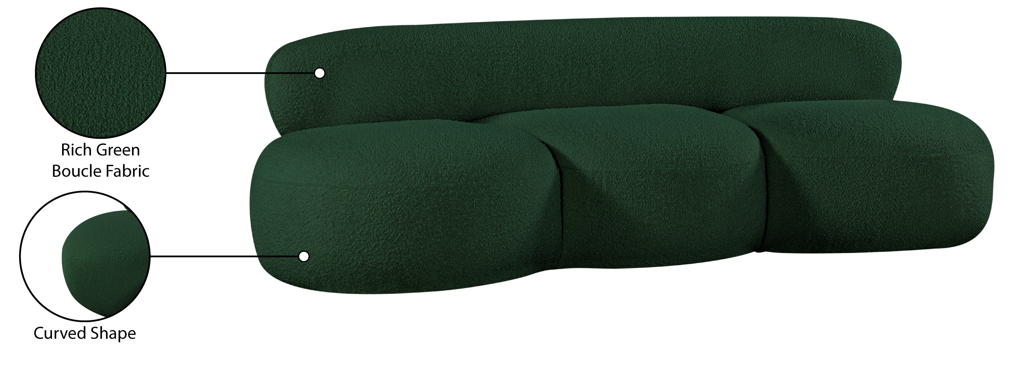 Venti Boucle Fabric Sofa