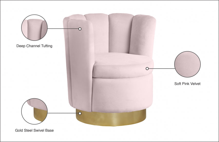 Fauteuil d'appoint rembourré en chenille Vivi 