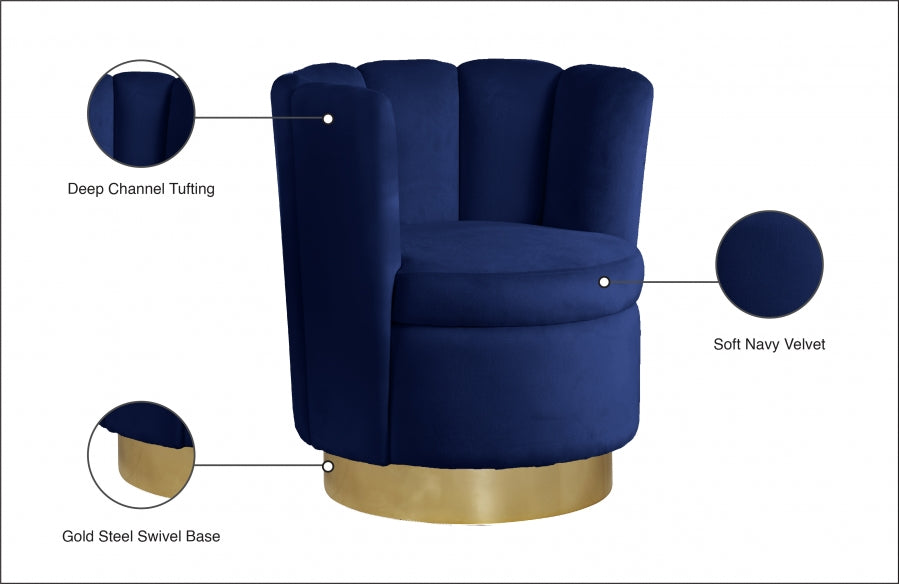 Fauteuil d'appoint rembourré en chenille Vivi 