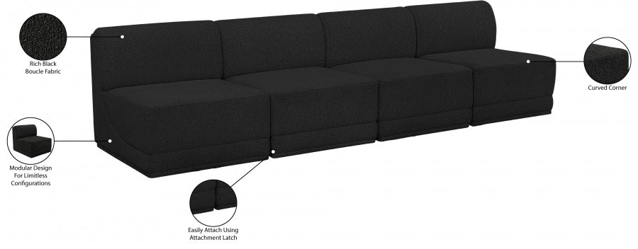 Ollie Boucle Fabric Armless Sofa