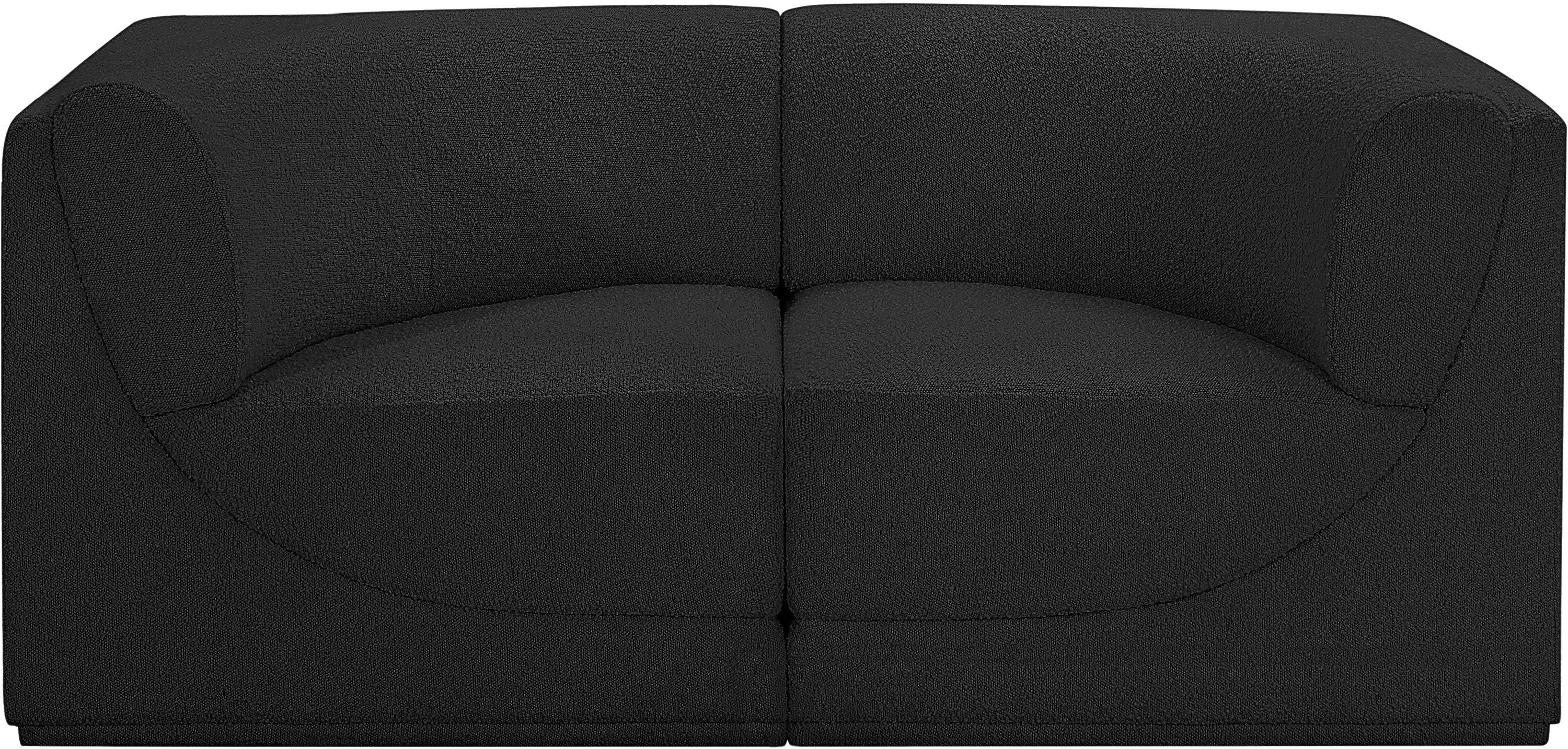 Ollie Boucle Fabric Two-Seater Sofa with Armrest