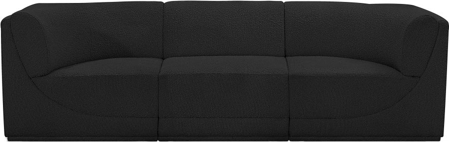 Ollie Boucle Fabric Three-Seater Sofa with Armrest