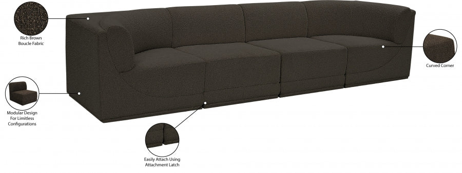 Ollie Boucle Fabric Sofa with Armrest