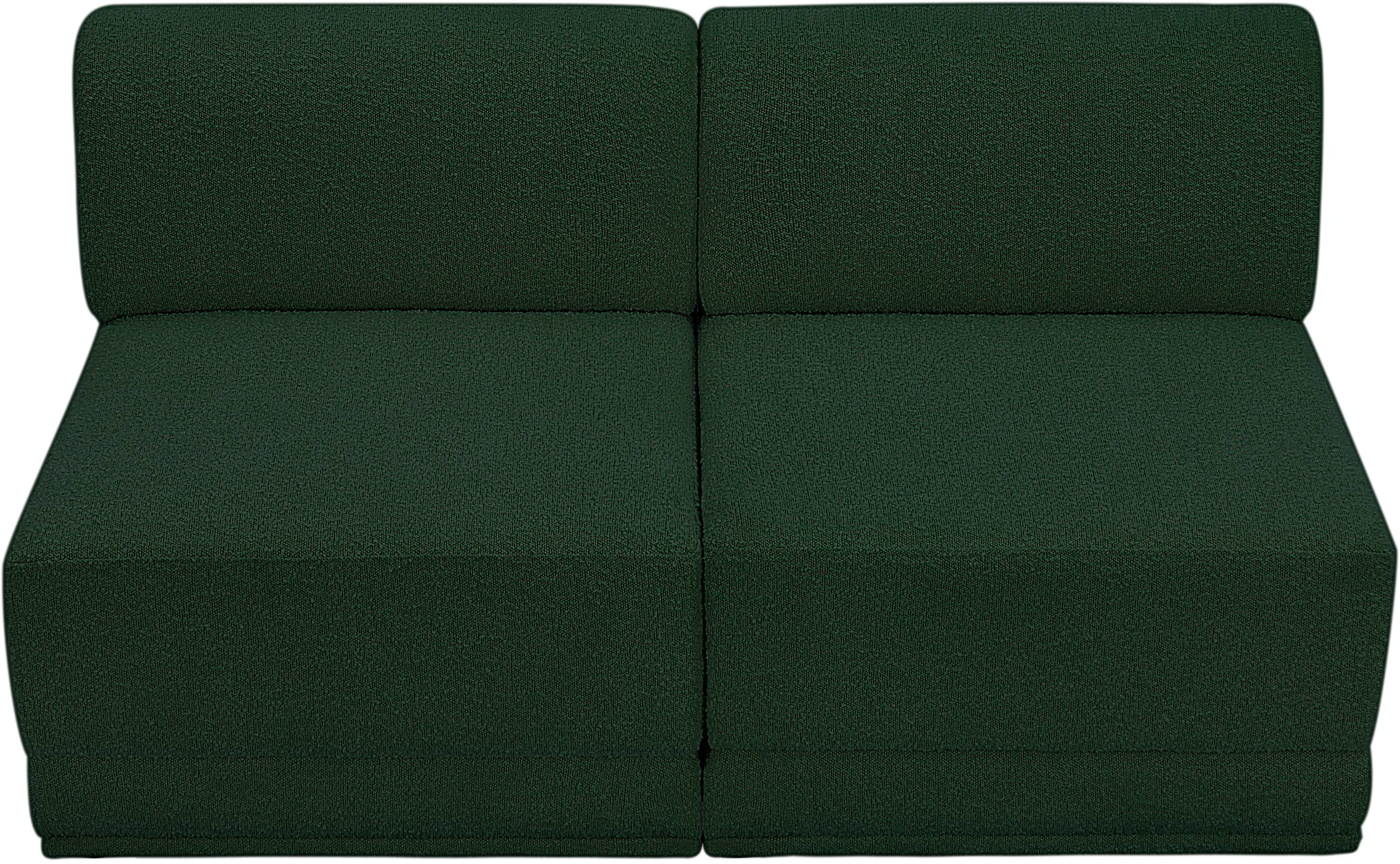 Ollie Boucle Fabric Armless Two-Seater Sofa