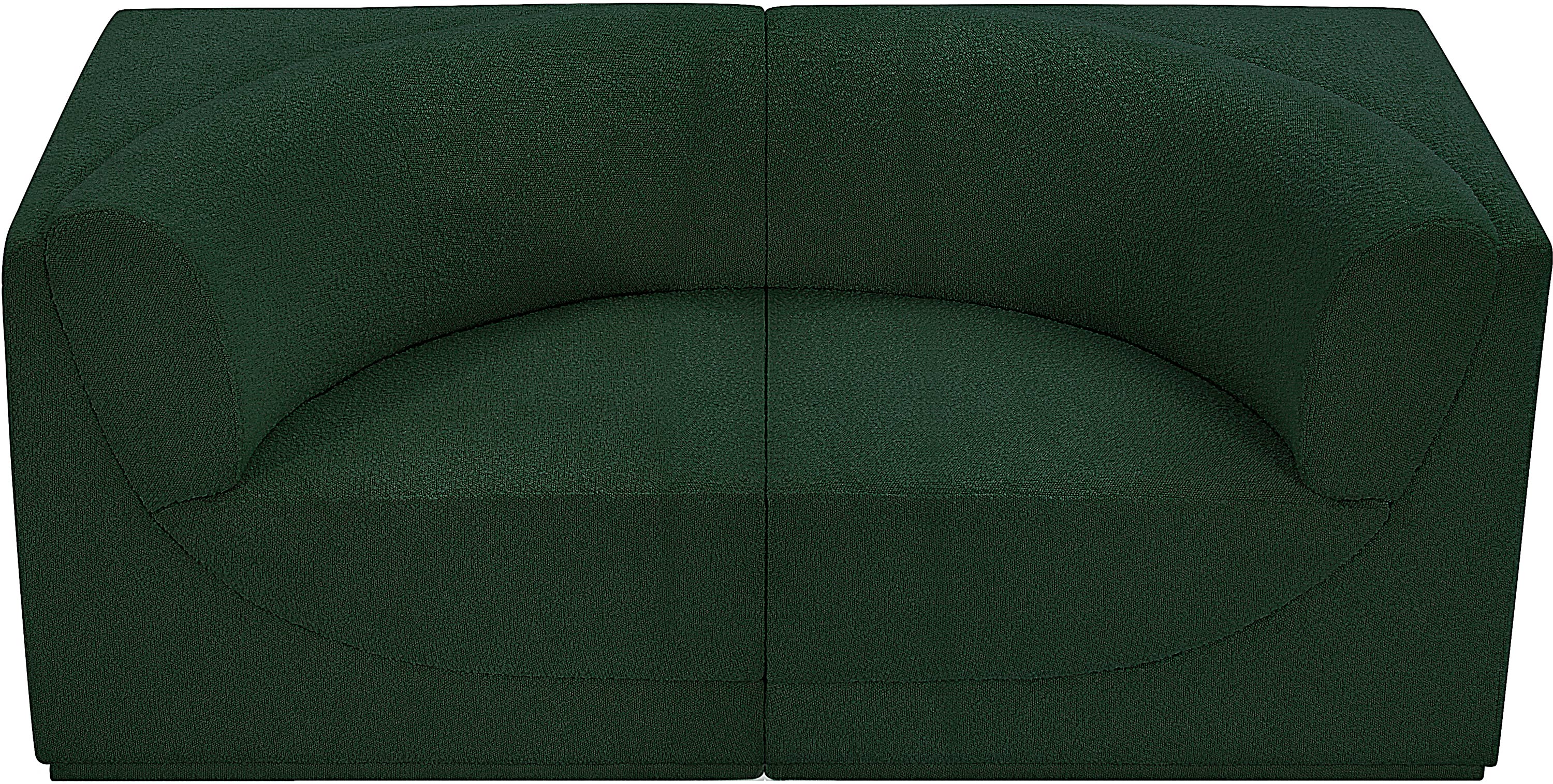 Ollie Boucle Fabric Two-Seater Sofa with Armrest