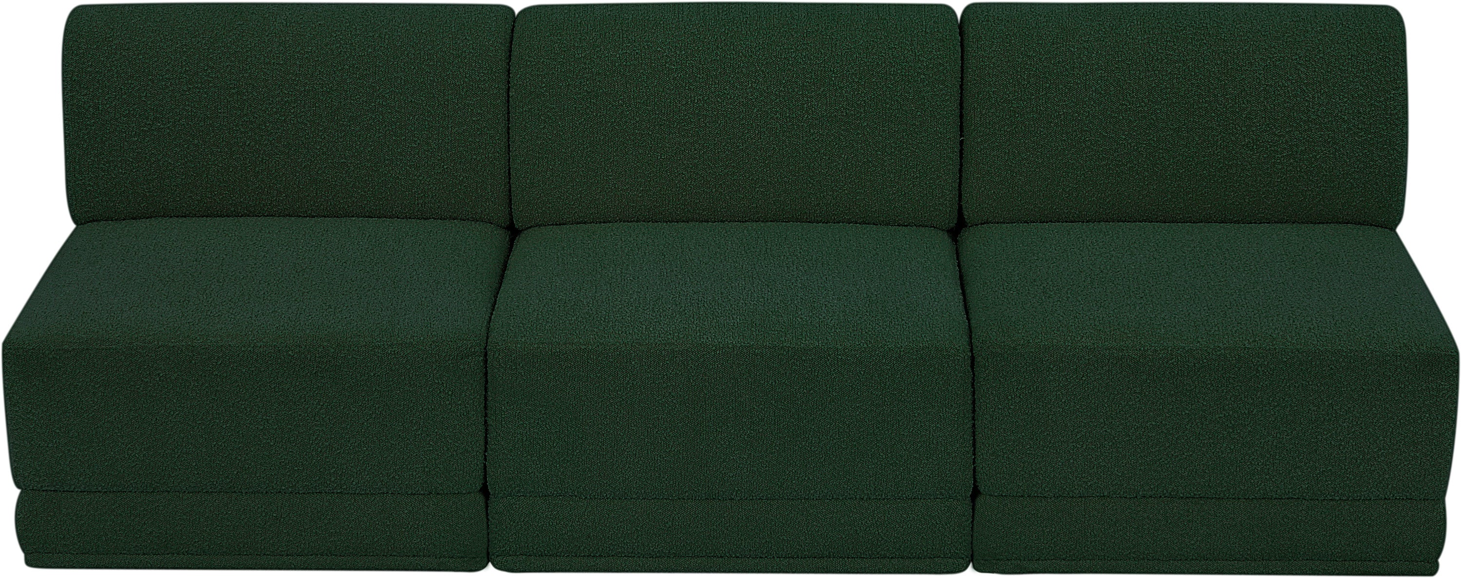 Ollie Boucle Fabric Three-Seater Armless Sofa