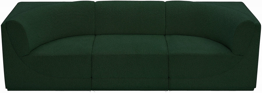 Ollie Boucle Fabric Three-Seater Sofa with Armrest