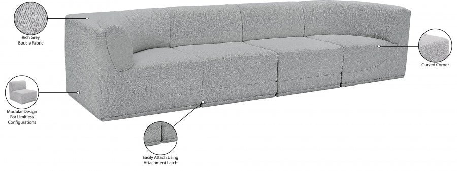 Ollie Boucle Fabric Sofa with Armrest