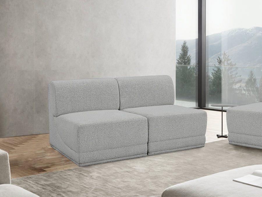 Ollie Boucle Fabric Armless Two-Seater Sofa