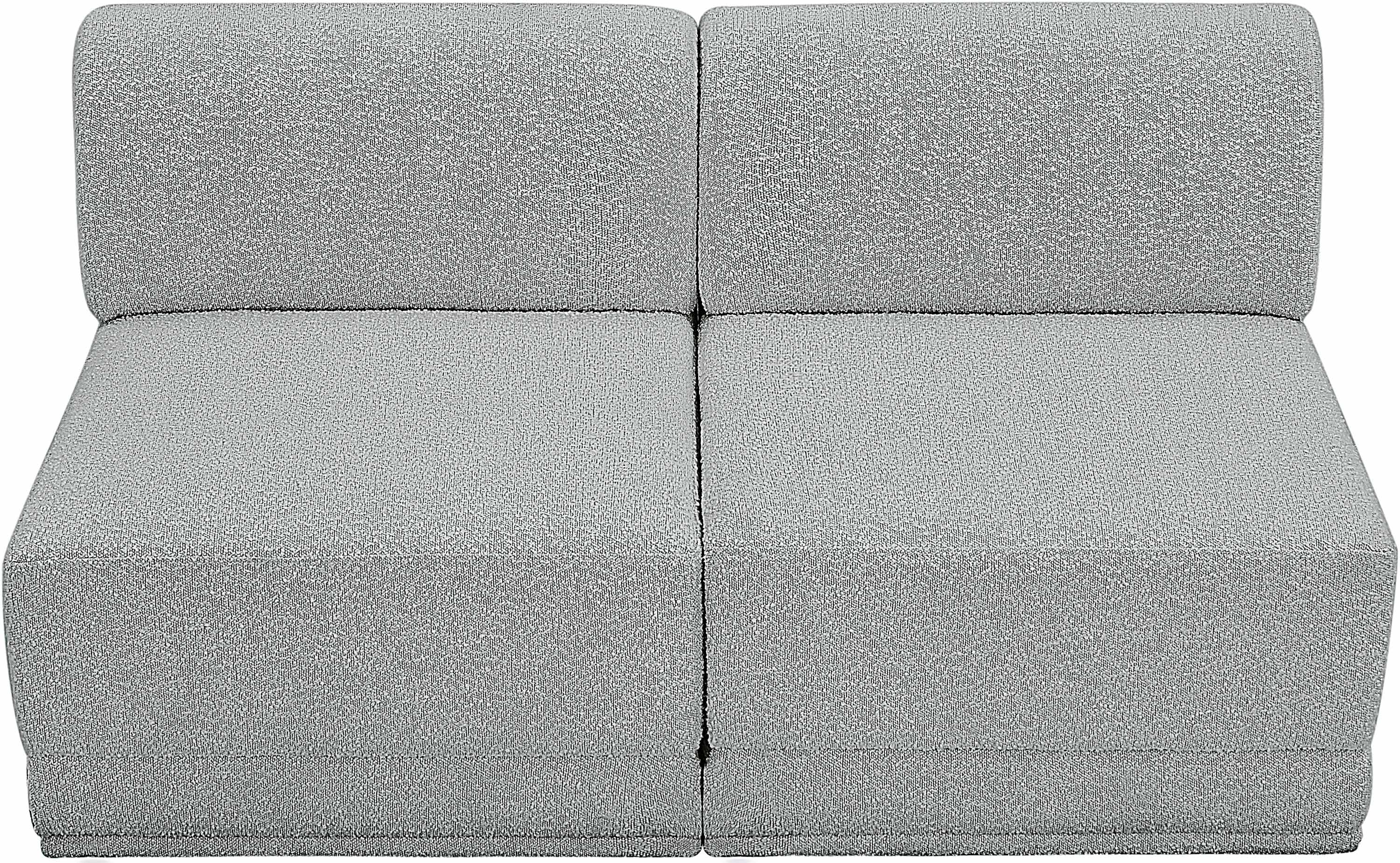 Ollie Boucle Fabric Armless Two-Seater Sofa