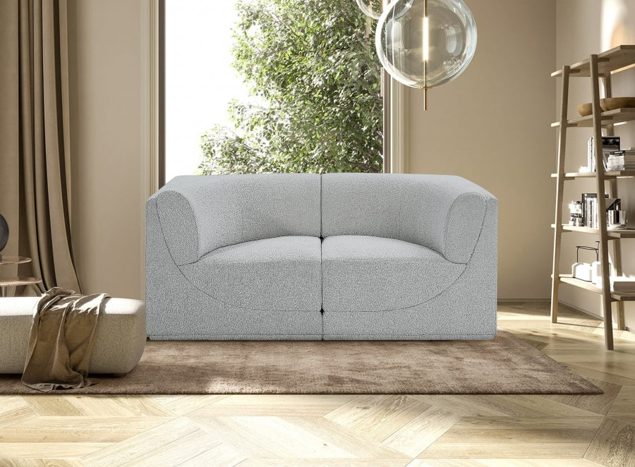 Ollie Boucle Fabric Two-Seater Sofa with Armrest