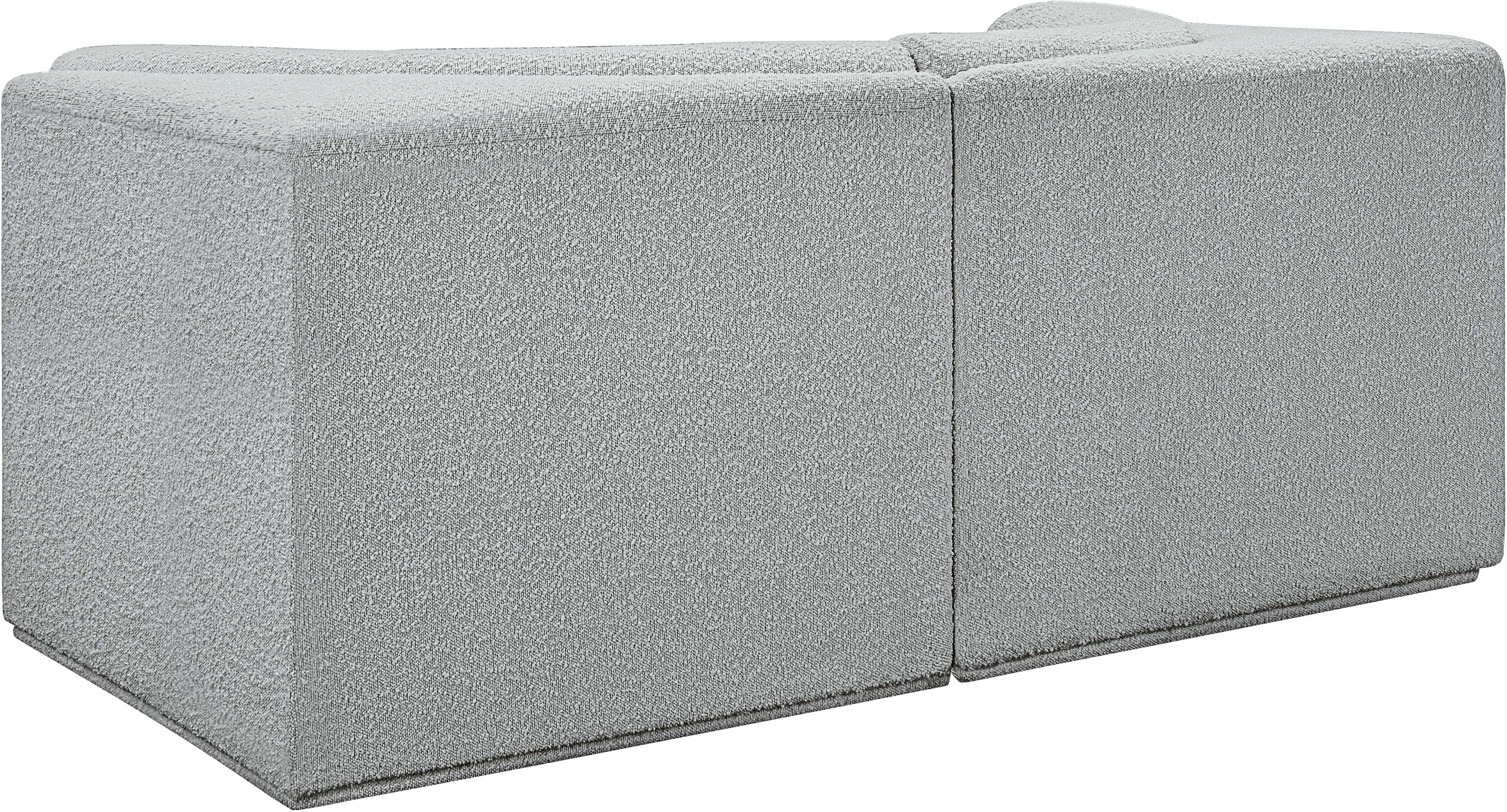 Ollie Boucle Fabric Two-Seater Sofa with Armrest