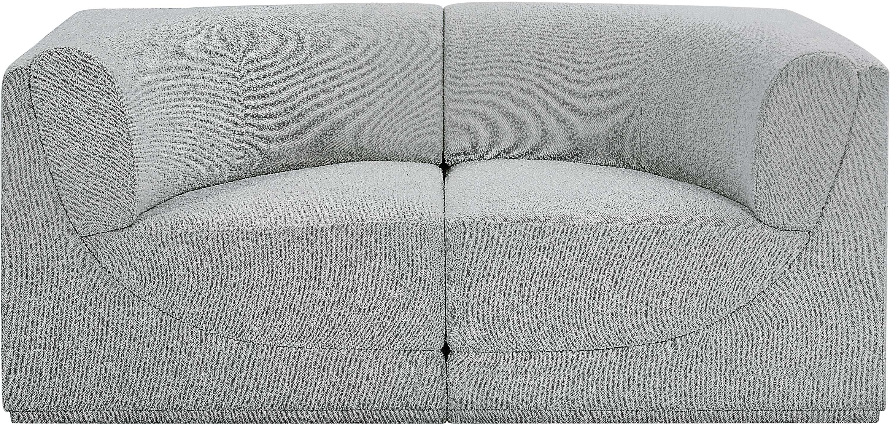 Ollie Boucle Fabric Two-Seater Sofa with Armrest