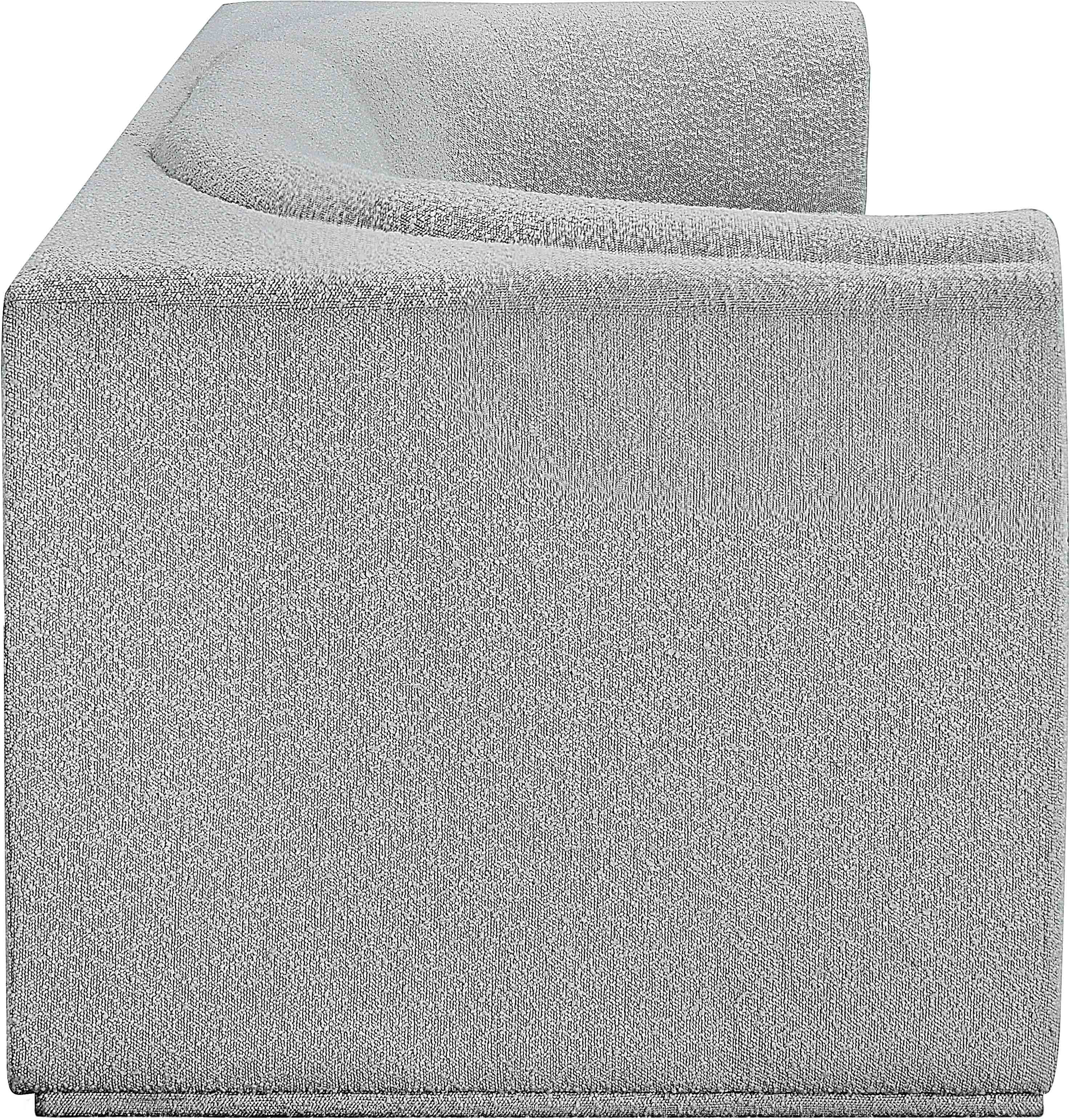 Ollie Boucle Fabric Three-Seater Sofa with Armrest