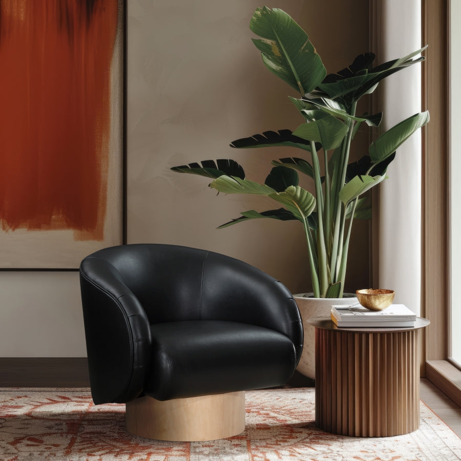 Gibson Vegan Leather Upholstered Swivel Accent Chair