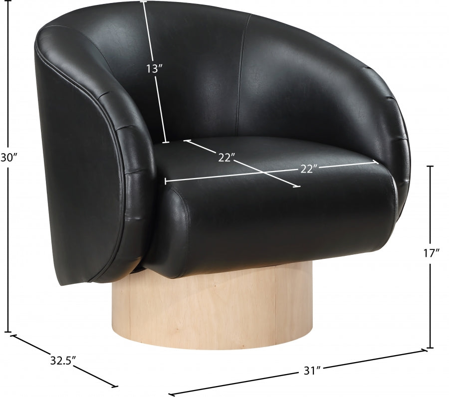 Gibson Vegan Leather Upholstered Swivel Accent Chair